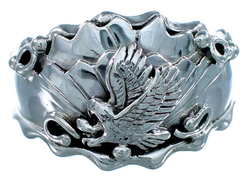 Native American Sterling Silver Eagle Navajo Jewelry Ring Size 14-1/4 SX108006