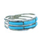 Genuine Sterling Silver Turquoise Inlay Zuni Ring Size 7-3/4 SX107704
