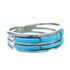 Genuine Sterling Silver Turquoise Inlay Zuni Ring Size 7-3/4 SX107704