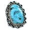 Sterling Silver American Indian Turquoise Statement Ring Size 9-1/4 SX107708