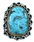 Sterling Silver American Indian Turquoise Statement Ring Size 9-1/4 SX107708