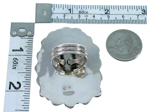 Sterling Silver American Indian Turquoise Statement Ring Size 9-1/4 SX107708