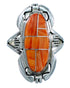 Navajo Oyster Shell Ray Jack Sterling Silver Ring Size 7-3/4 SX107885