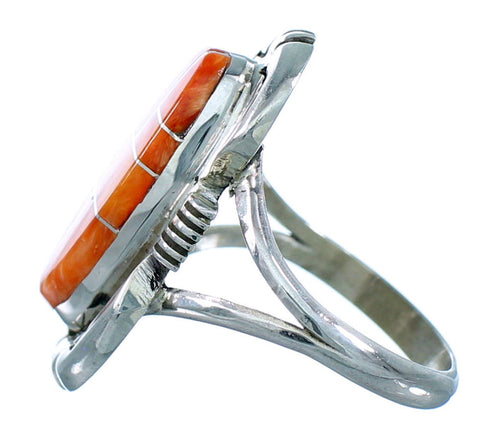 Navajo Oyster Shell Ray Jack Sterling Silver Ring Size 7-3/4 SX107885