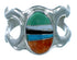 Authentic Sterling Silver And Multicolor Inlay Navajo Ring Size 8-1/4 SX107892