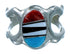 Authentic Sterling Silver And Multicolor Navajo Ring Size 8-1/2 SX107897