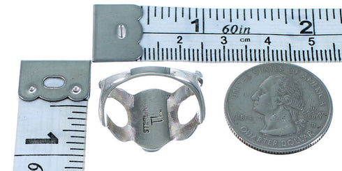 Sterling Silver Navajo Multicolor Inlay Ring Size 7-1/2 RX110166