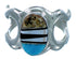American Indian Multicolor And Sterling Silver Ring Size 7-3/4 SX107900
