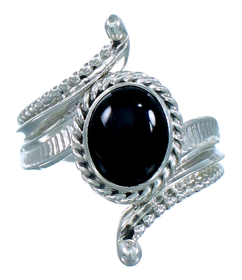 Native American Onyx Sterling Silver Ring Size 6-1/4 SX107914