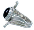 Native American Onyx And Sterling Silver Ring Size 8-3/4 SX107925