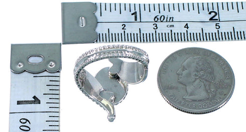 Native American Onyx And Sterling Silver Ring Size 8-3/4 SX107925