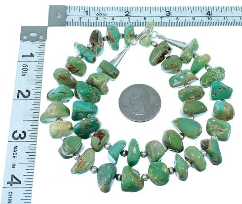Navajo Indian Turquoise And Sterling Silver Bead Necklace SX108049