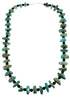 Kingman Turquoise And Onyx Navajo Sterling Silver Bead Necklace SX108078
