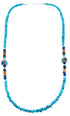 Authentic Sterling Silver Navajo Multicolor Bead Necklace SX108095
