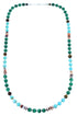 Multicolor Native American Sterling Silver Bead Necklace SX108132
