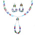 Liquid Sterling Silver Multicolor Southwest Necklace And Earrings Set SX108141