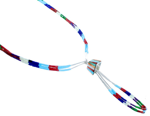 Liquid Sterling Silver Multicolor Southwest Necklace And Earrings Set SX108141