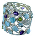 Gem Stone Authentic Silver Multicolor Cuff Bracelet GS57416