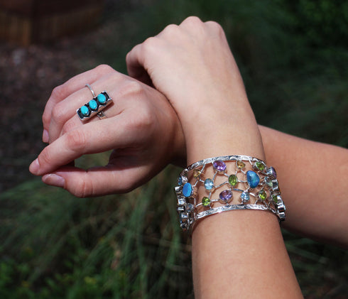 Multicolor Gem Stone Southwest Bracelet Jewelry GS57397