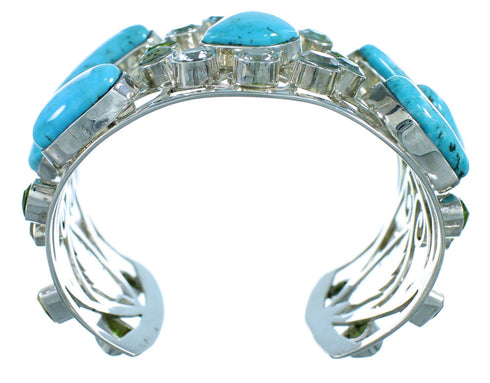 Multicolor Gem Stone Silver Southwest Bracelet GS57426