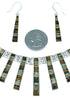 Silver Multicolor Inlay Southwest Link Necklace And Earrings PX37192