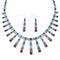 Genuine Silver Multicolor Southwest Earrings Link Necklace PX38010