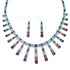 Genuine Silver Multicolor Southwest Earrings Link Necklace PX38010