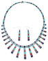 Genuine Silver Multicolor Southwest Earrings Link Necklace PX38010