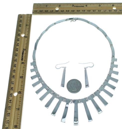 Genuine Silver Multicolor Southwest Earrings Link Necklace PX38010