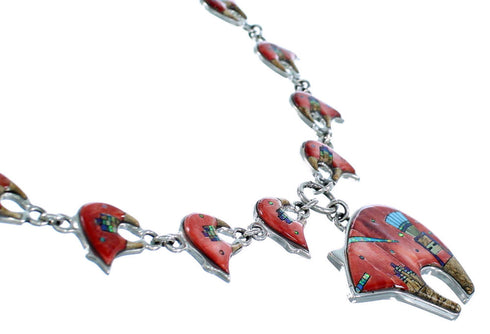 Native Mesa Design Bear Multicolor Link Necklace Earrings PX37978