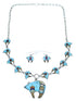 Mesa Design Multicolor Inlay Sterling Silver Bear Link Necklace Set WX71713