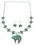Multicolor Bear Mesa Design Link Necklace Earrings PX37986