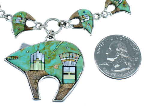 Multicolor Bear Mesa Design Link Necklace Earrings PX37986