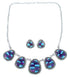 Southwestern Multicolor Silver Link Necklace Set PX37207