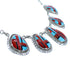 Southwest Silver Multicolor Jewelry Link Necklace Earrings Set PX37800