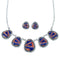Red Oyster Shell Multicolor Link Necklace Earrings Set HS28528