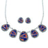 Red Oyster Shell Multicolor Link Necklace Earrings Set HS28528