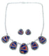 Red Oyster Shell Multicolor Link Necklace Earrings Set HS28528