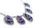 Red Oyster Shell Multicolor Link Necklace Earrings Set HS28528