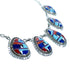 Southwest Jewelry Multicolor Inlay Link Necklace Earrings Set PX36799