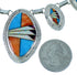 Genuine Sterling Silver Multicolor Inlay Link Necklace Set PX37209