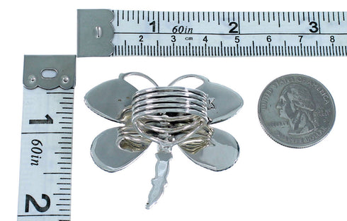 Red Oyster Shell Large Statement Dragonfly Ring Size 7-1/2 PS72738