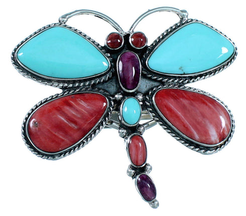 Multicolor Dragonfly Southwest Large Statement Ring Size 8-1/2 MW73244