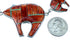 Red Oyster Shell Opal Inlay Bear Link Necklace Earrings Set PX37338