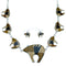 Southwest Bear Jewelry Multicolor And Silver Link Necklace Set PX37322