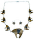 Southwest Bear Jewelry Multicolor And Silver Link Necklace Set PX37322