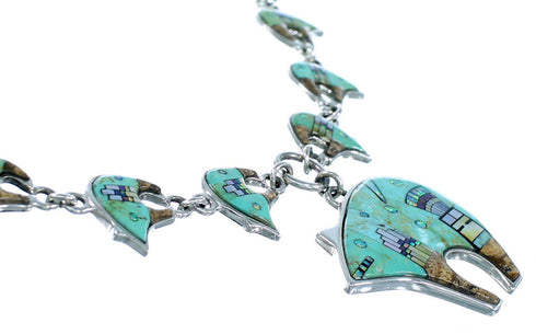 Multicolor Bear Native American Mesa Design Link Necklace Set PX36757