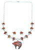 Silver Multicolor Bear Mesa Design Link Necklace Earrings PX36750