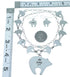 Silver Multicolor Bear Mesa Design Link Necklace Earrings PX36750