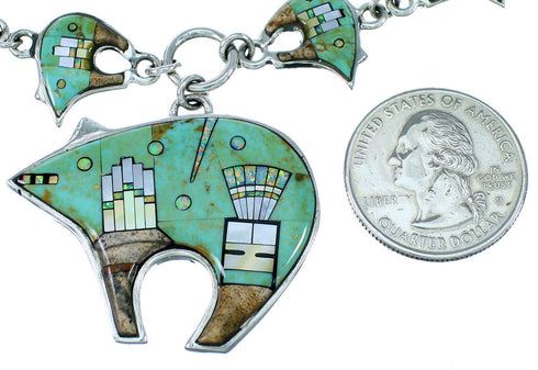 Native American Mesa Design Bear Multicolor Link Necklace Set PX37990